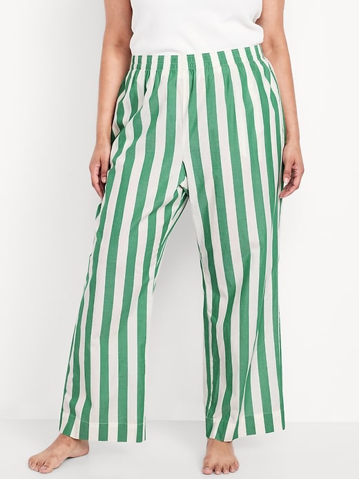 Image number 7 showing, High-Waisted Poplin Pajama Pant
