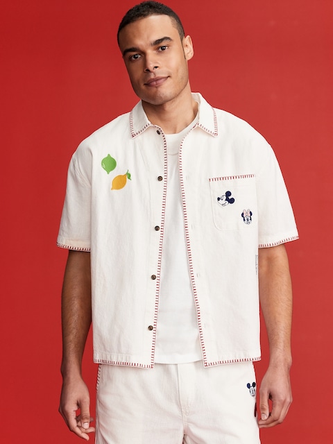 Chemise utilitaire courte en mélange de lin Old Navy x Disney©