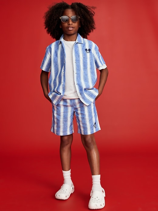 View large product image 1 of 6. Old Navy x Disney© Mickey Mouse Knee Length Linen-Blend Shorts for Boys