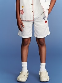 View large product image 3 of 6. Old Navy x Disney© Mickey Mouse Knee Length Linen-Blend Shorts for Boys