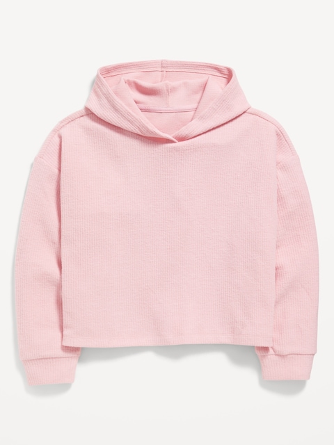 CozePlush Pullover Hoodie for Girls - Pink