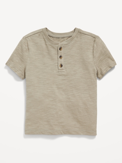 T-shirt henley à manches courtes pour tout-petit garçon - Gris