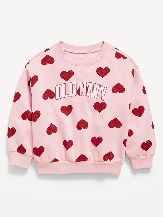 View large product image 1 of 1. Printed Long-Sleeve Logo-Graphic Sweatshirt for Toddler Girls