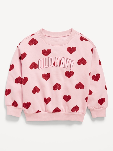 Printed Long-Sleeve Logo-Graphic Sweatshirt for Toddler Girls