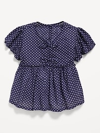 Image number 1 showing, Short-Sleeve Ruffled Bow Top for Toddler Girls