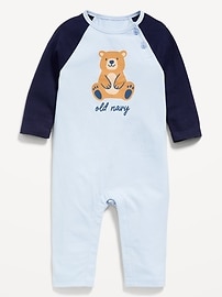 Image number 1 showing, Long-Sleeve Logo-Graphic One-Piece for Baby