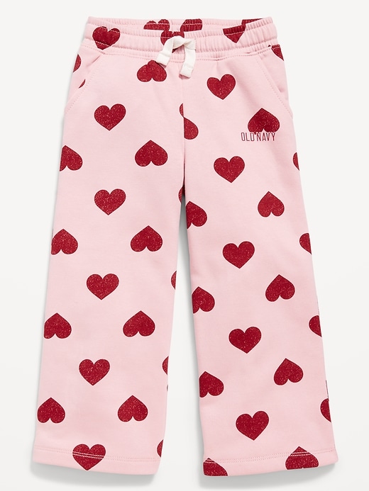 View large product image 1 of 1. Printed Logo-Graphic Wide-Leg Sweatpants for Toddler Girls