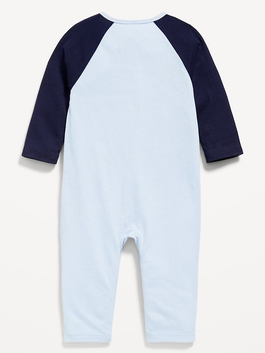 View large product image 2 of 2. Long-Sleeve Logo-Graphic One-Piece for Baby