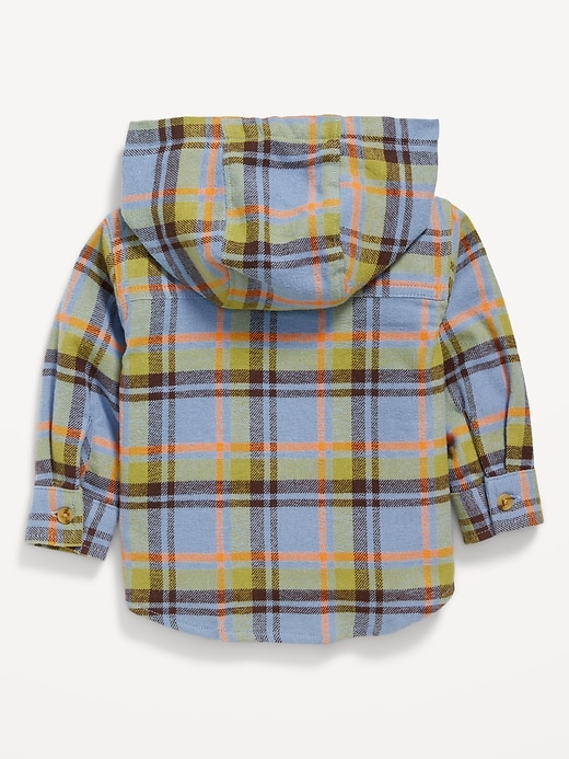 Voir une image plus grande du produit 2 de 2. Veste-chemise à carreaux à capuchon pour bébé