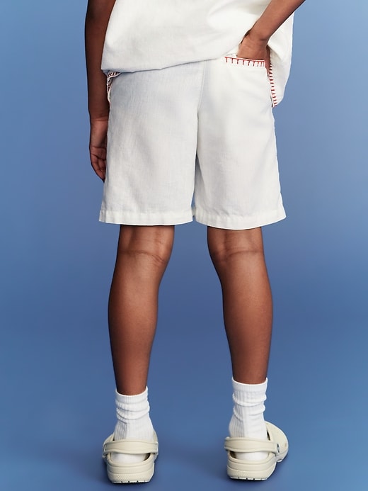 View large product image 2 of 6. Old Navy x Disney© Mickey Mouse Knee Length Linen-Blend Shorts for Boys