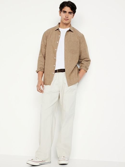 Image number 3 showing, Classic Fit Linen-Blend Shirt
