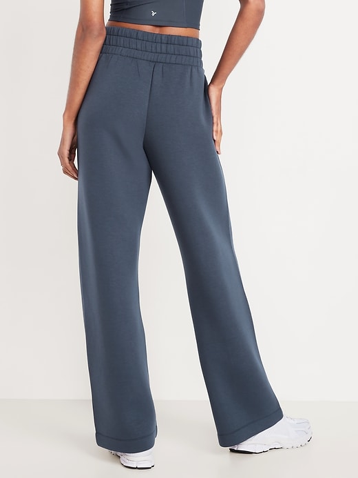 Image number 2 showing, High-Waisted Bounce Fleece Wide-Leg Sweatpants