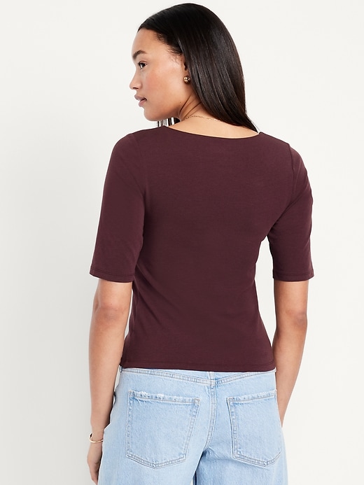 Image number 2 showing, Double-Layer Scoop-Neck T-Shirt