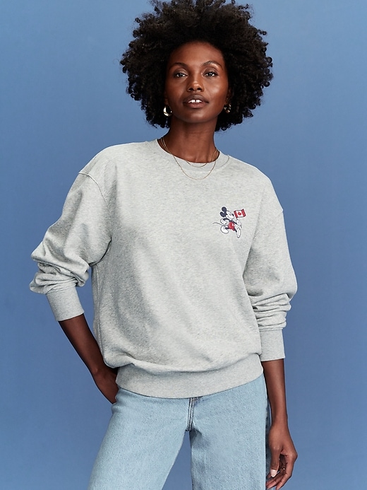 Image number 1 showing, Old Navy x Disney© Mickey Mouse Flag Oversized Logo Graphic Sweatshirt