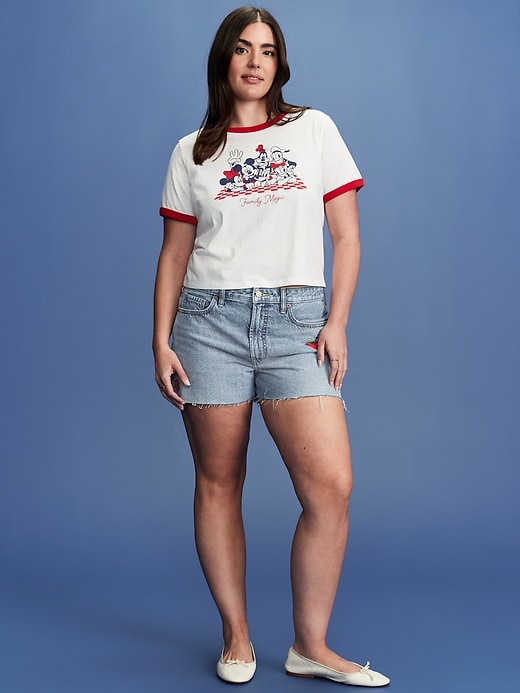 Image number 5 showing, Old Navy x Disney© High-Waisted OG Jean Cut-Off Shorts -- 3-inch inseam