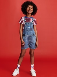 View large product image 3 of 5. Old Navy x Disney© Baggy Jean Shortalls for Girls