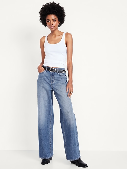 Image number 1 showing, Mid-Rise Wow Baggy Wide-Leg Jeans