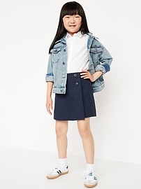 View large product image 3 of 4. School Uniform Wrap-Front Skort for Girls