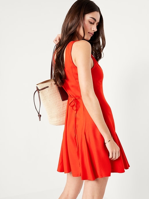 Image number 3 showing, Sleeveless Crepe Button-Front Mini Dress