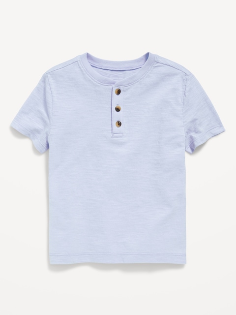 T-shirt henley à manches courtes pour tout-petit garçon - Bleu