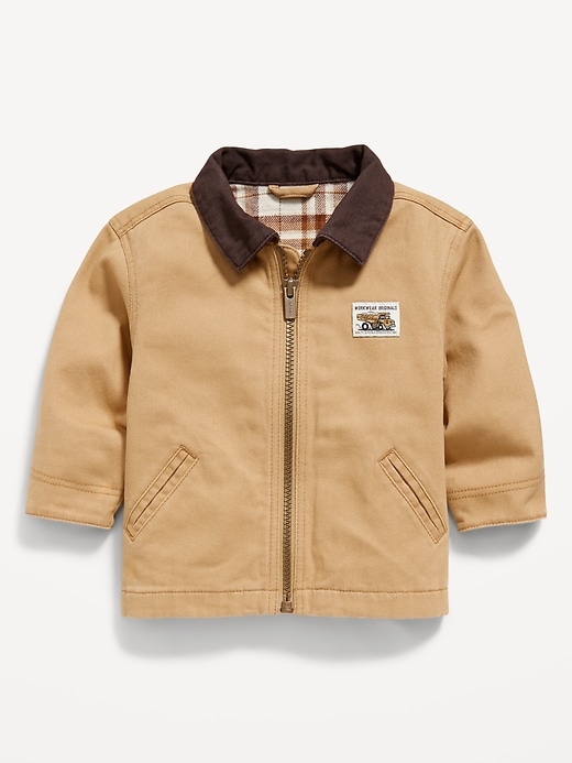 View large product image 2 of 2. Full-Zip Twill Barn Coat for Baby