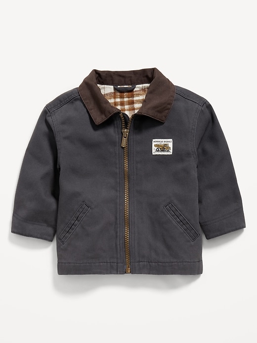 View large product image 2 of 2. Full-Zip Twill Barn Coat for Baby