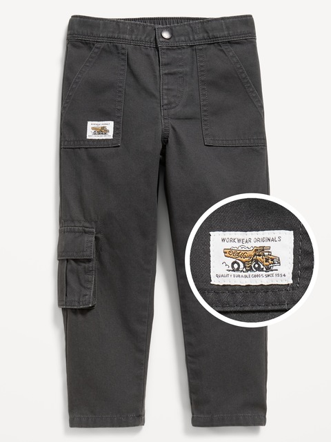 Cargo Twill Utility Pants for Toddler Boys - Black