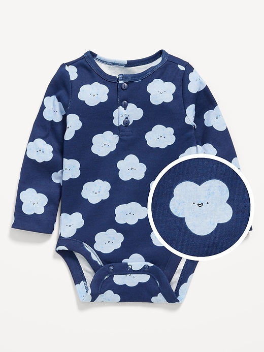 Voir une image plus grande du produit 1 de 2. Cache-couche henley à manches longues et à motif pour bébé