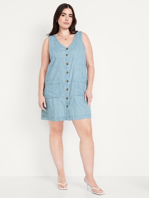 Image number 4 showing, Sleeveless Button-Front Mini Dress
