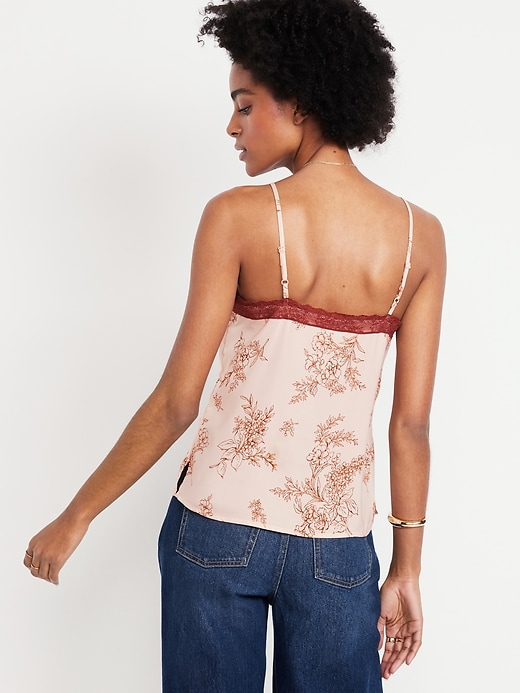 Image number 2 showing, Lace-Trim Satin Cami Top