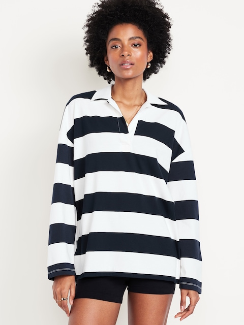 Oversized Rugby Polo - Blue