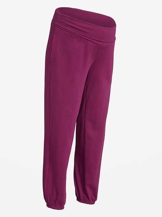 Image number 2 showing, Maternity Rollover-Waist Jogger Sweatpants