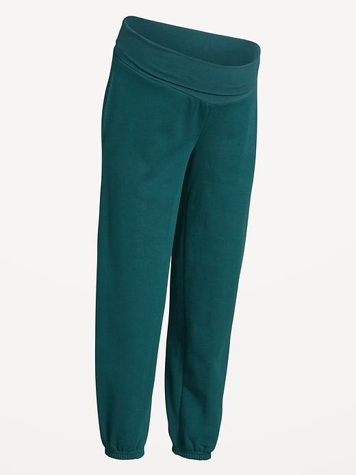 Image number 4 showing, Maternity Rollover-Waist Jogger Sweatpants