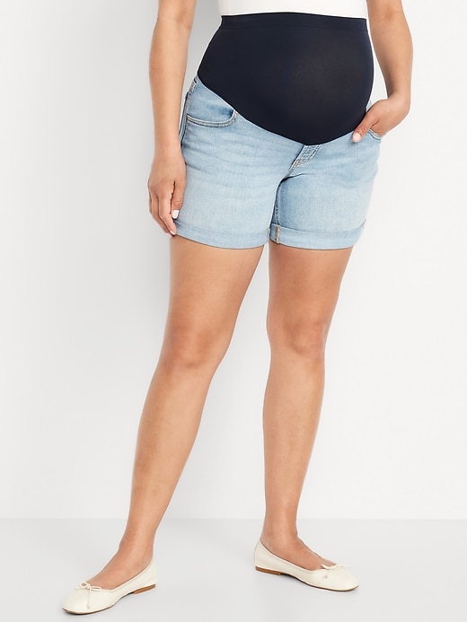 Image number 8 showing, Maternity Full-Panel WOW OG Short -- 5-inch inseam