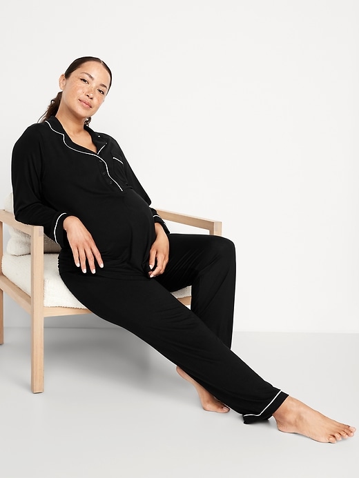 Image number 4 showing, Maternity Classic Pajama Set
