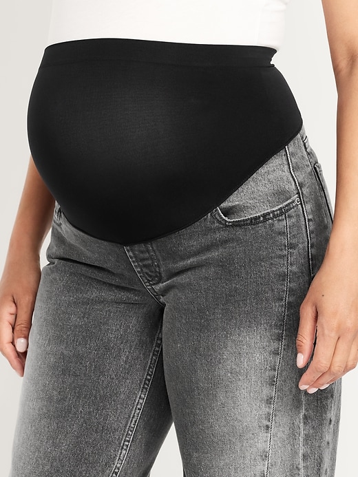 Image number 5 showing, Maternity Full Panel Barrel Jeans