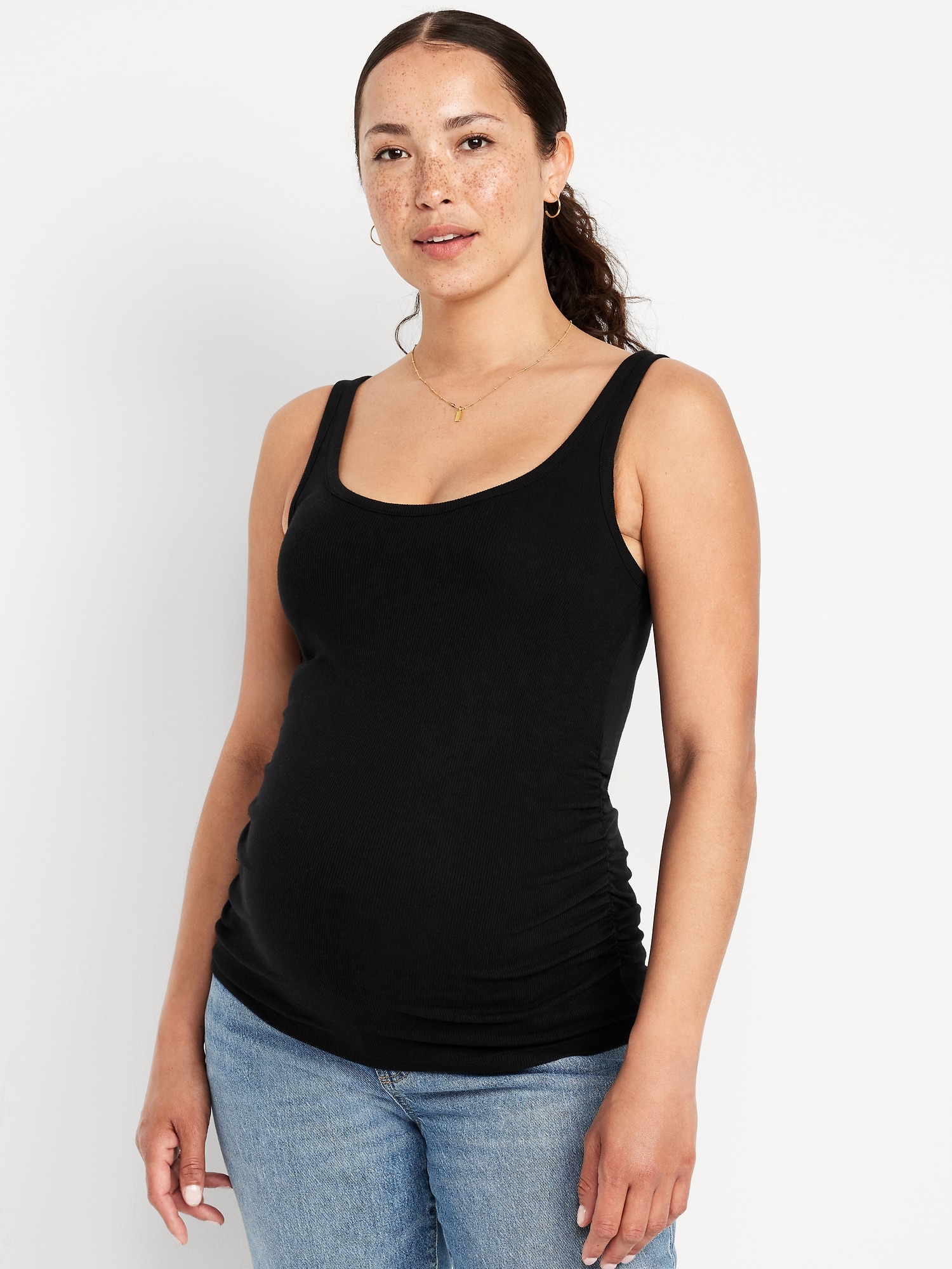 Camisole côtelée à encolure dégagée de maternité