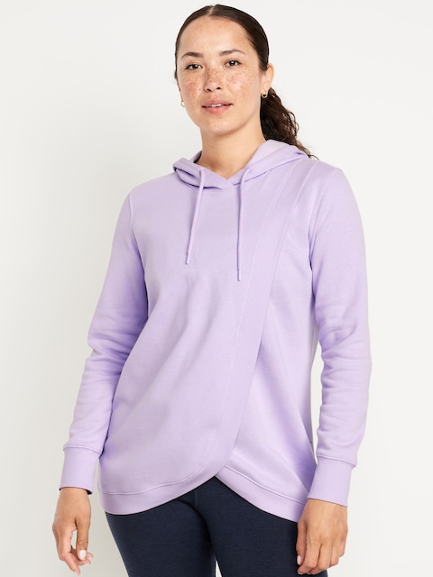 Maternity Cross-Front Nursing Pullover Hoodie