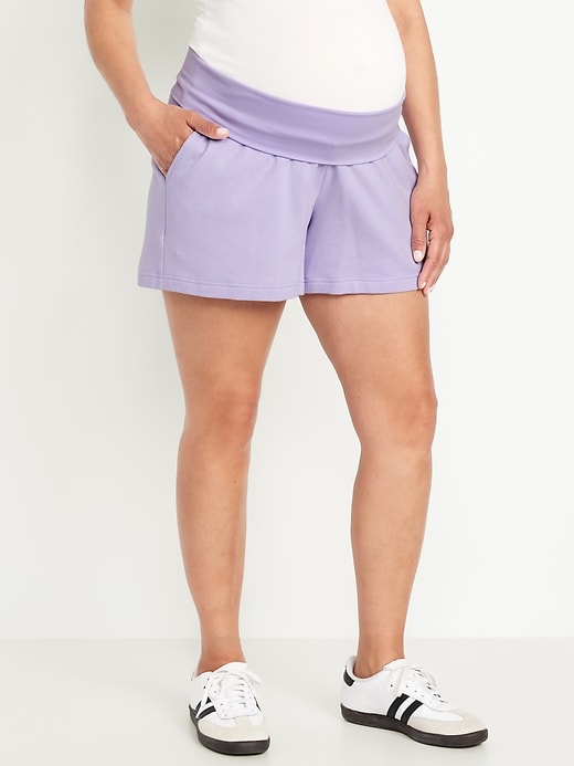 Image number 8 showing, Maternity Rollover-Waist SoComfy Shorts -- 5-inch inseam