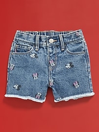 Image number 2 showing, Old Navy x Disney© High-Waisted Frayed-Hem Jean Shorts for Toddler Girls
