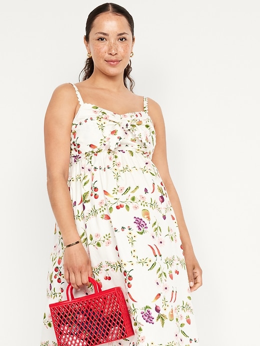Image number 8 showing, Maternity Knot-Front Fit & Flare Seersucker Dress