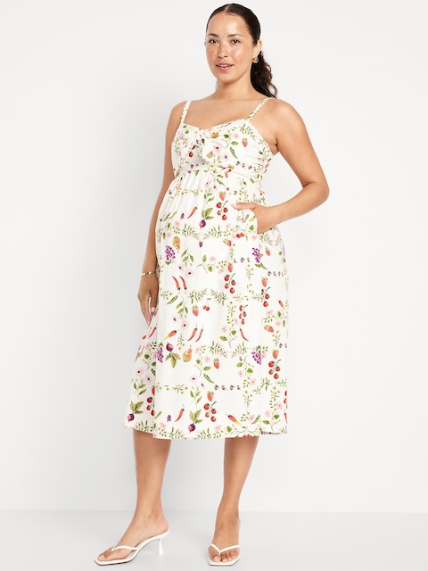 Maternity Knot-Front Fit & Flare Dress