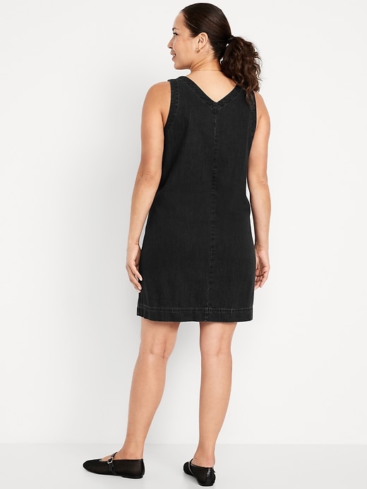 Image number 2 showing, Maternity Sleeveless Jean Mini Dress