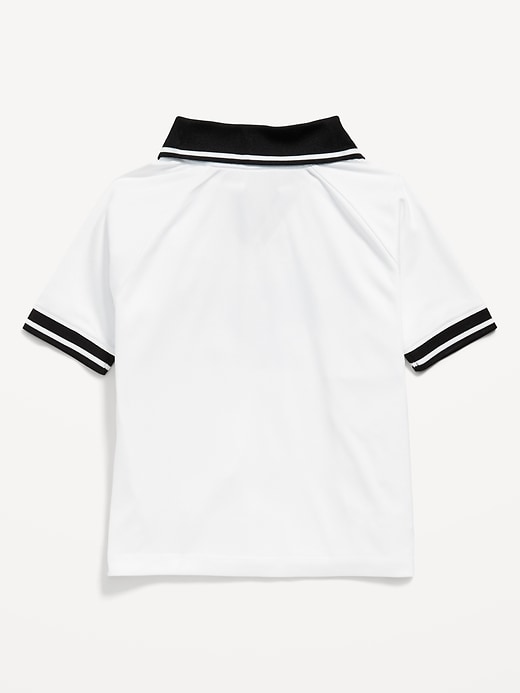 View large product image 2 of 2. Oversized Collared Graphic Performance Top for Toddler Boys