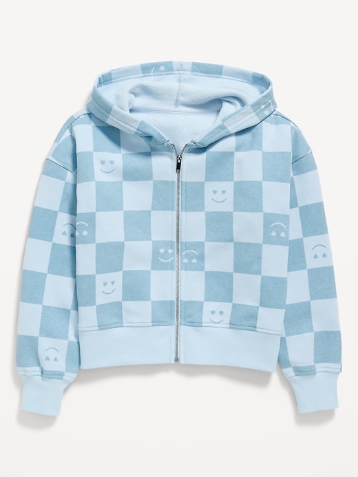 View large product image 2 of 3. Favorite Fleece Printed Zip-Front Hoodie for Girls
