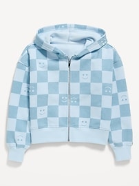 Image number 2 showing, Favorite Fleece Printed Zip-Front Hoodie for Girls