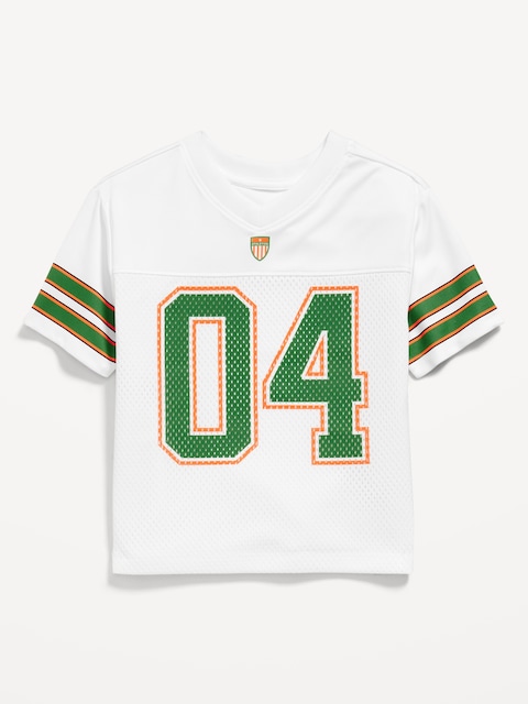 Oversized Mesh Graphic Football T-Shirt for Toddler Boys