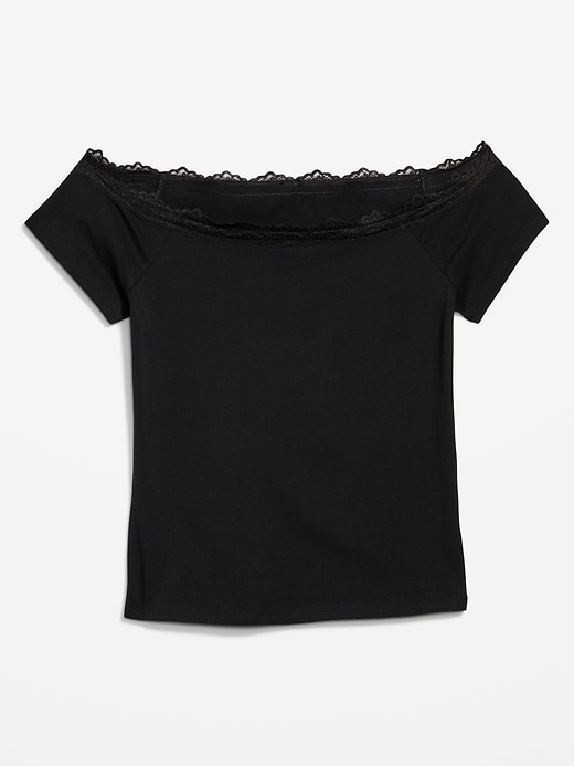 Image number 8 showing, Off-Shoulder Lace-Trim Top