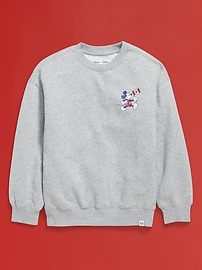 View large product image 3 of 4. Old Navy x Disney© Mickey Mouse Gender-Neutral Flag Logo-Graphic Sweatshirt for Kids
