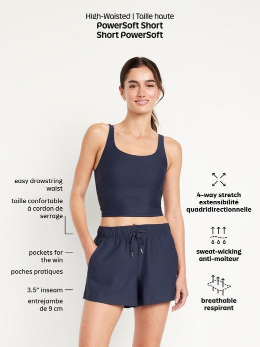 Image number 8 showing, High-Waisted PowerSoft Shorts -- 3.5-inch inseam